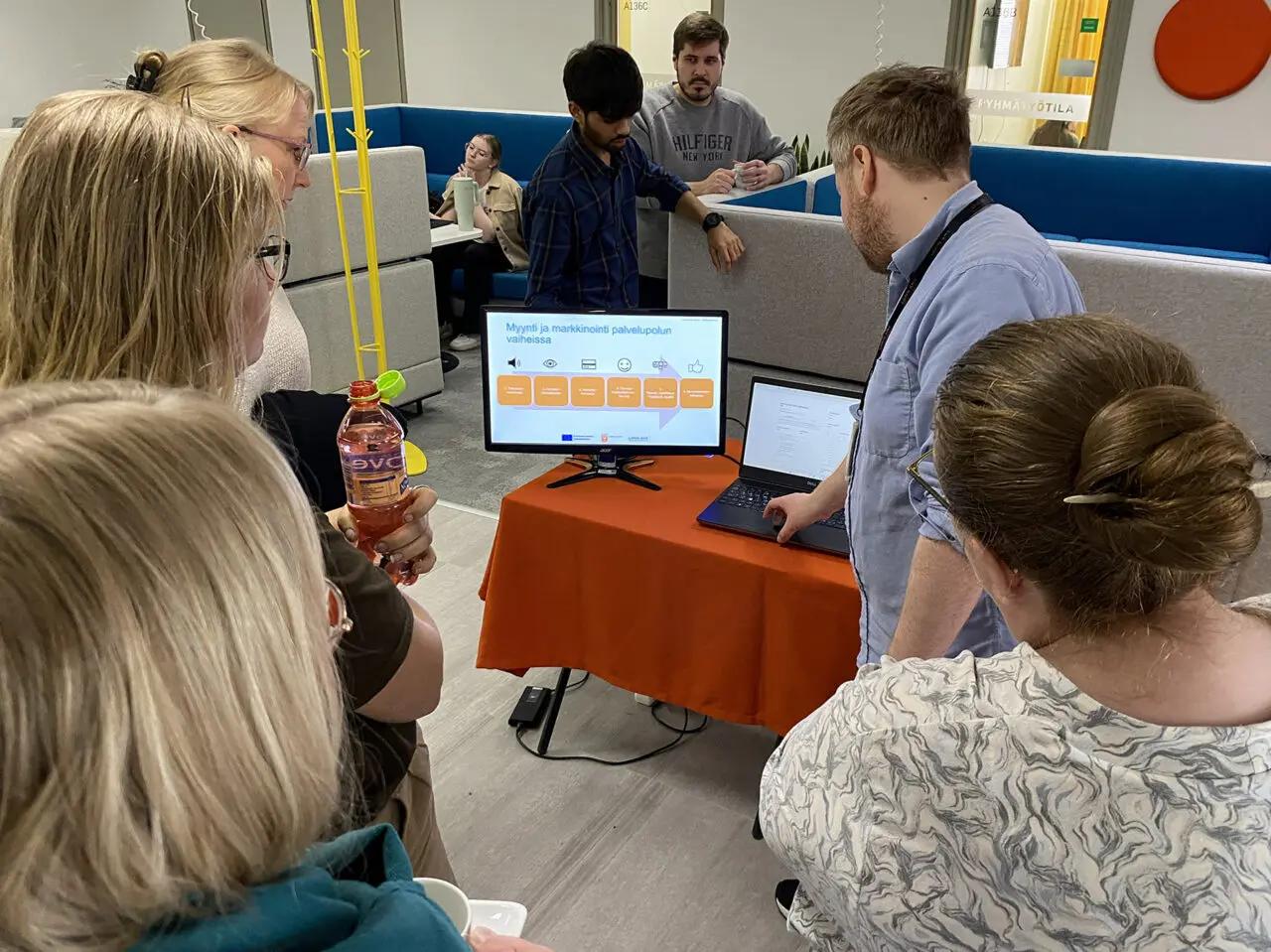 Students presenting a process development project